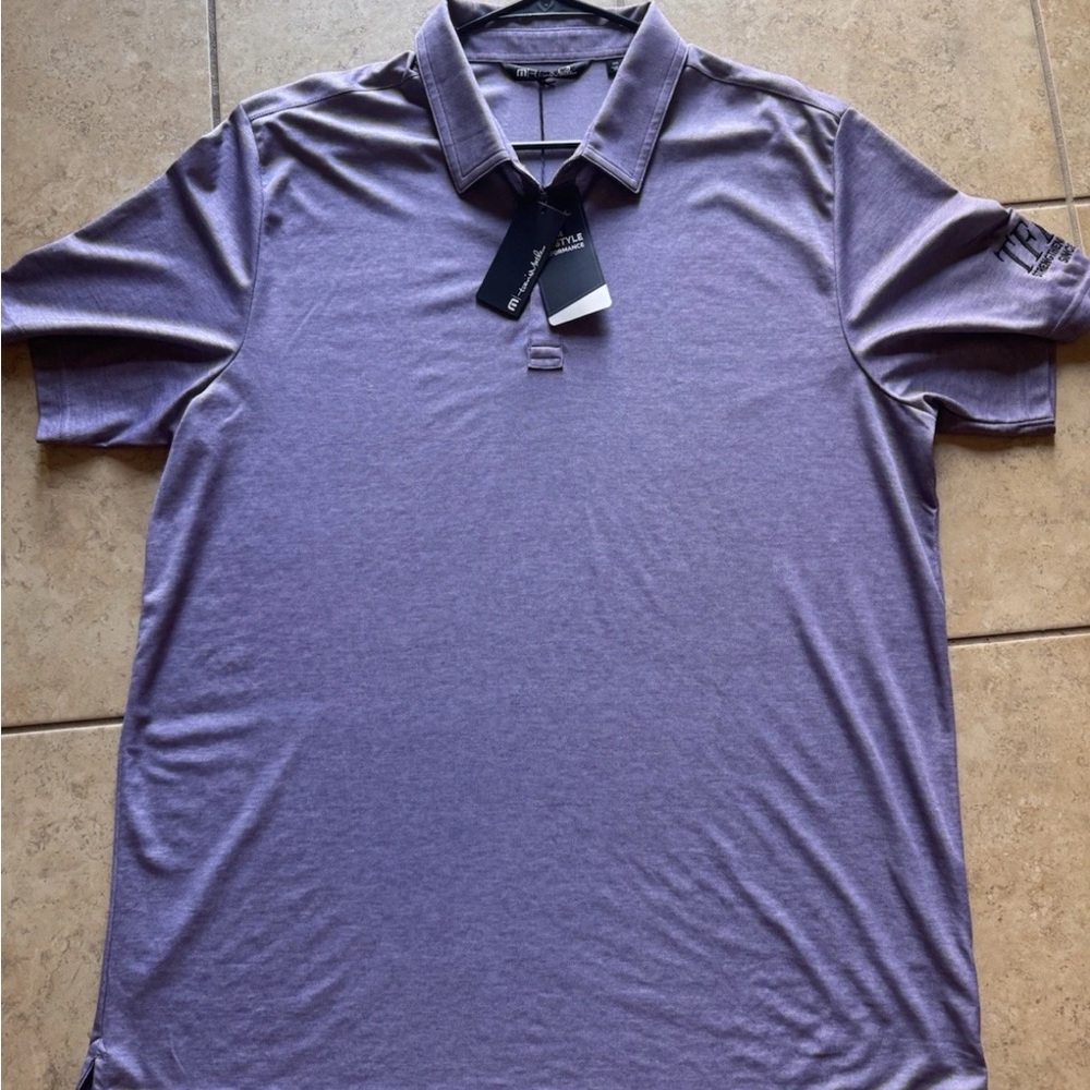 Travis Mathew Golf Polo Shirt Mens XXL Purple NWT The Oceanside Heather Polo